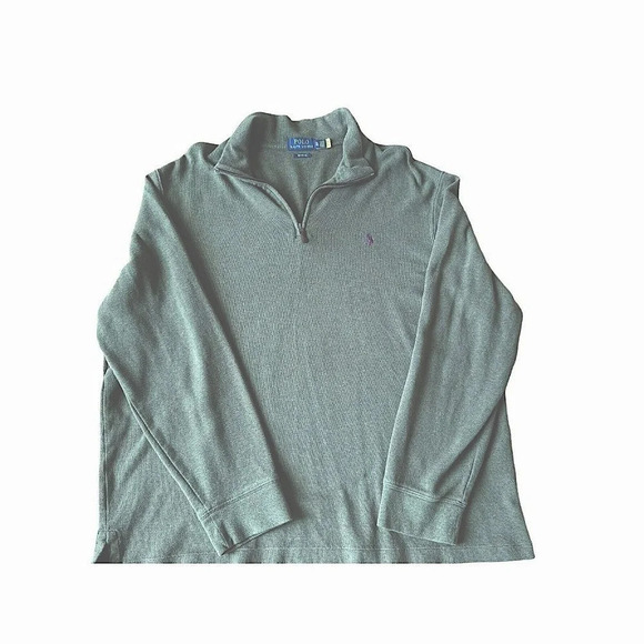 Polo Ralph Lauren Sweater Mens XL Pullover Green Purple Estate Rib Extra Large - Picture 1 of 5